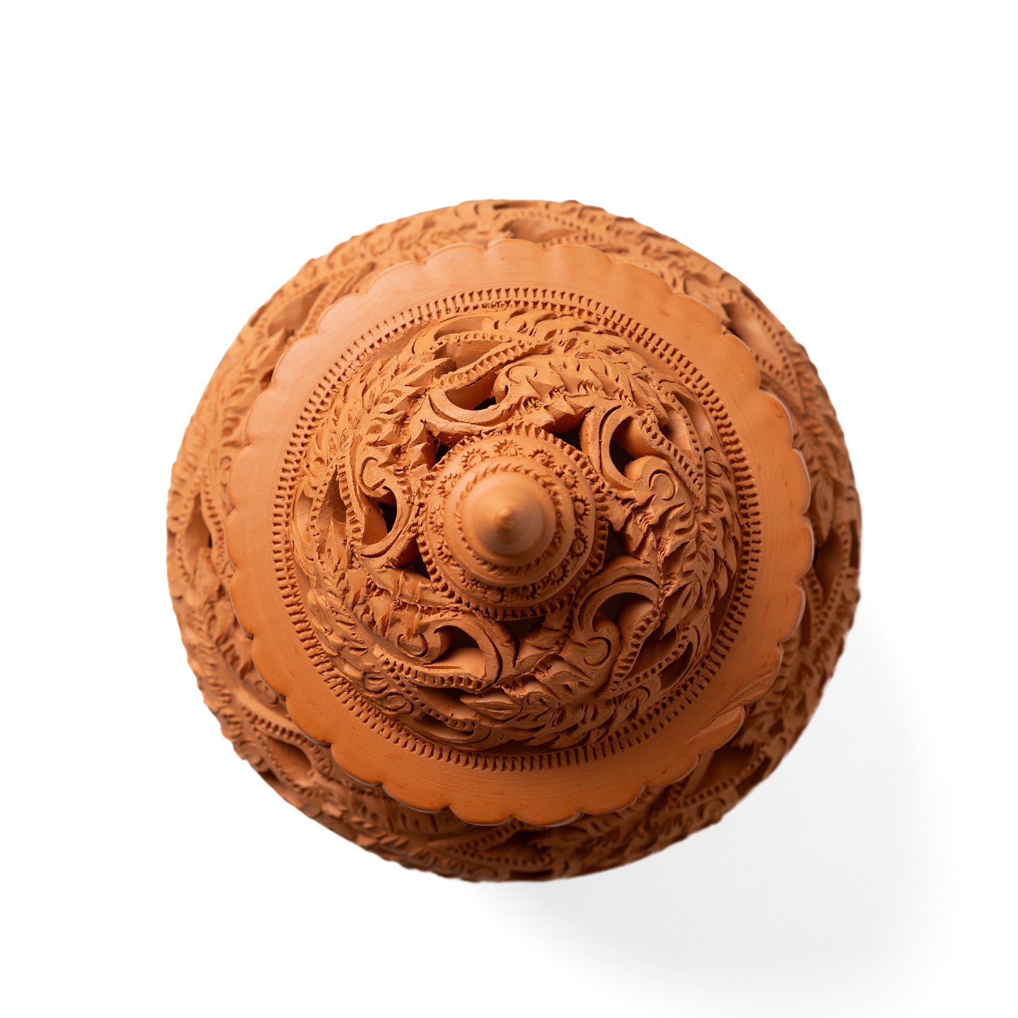 Burnt Orange Tealight Holder with Plate
