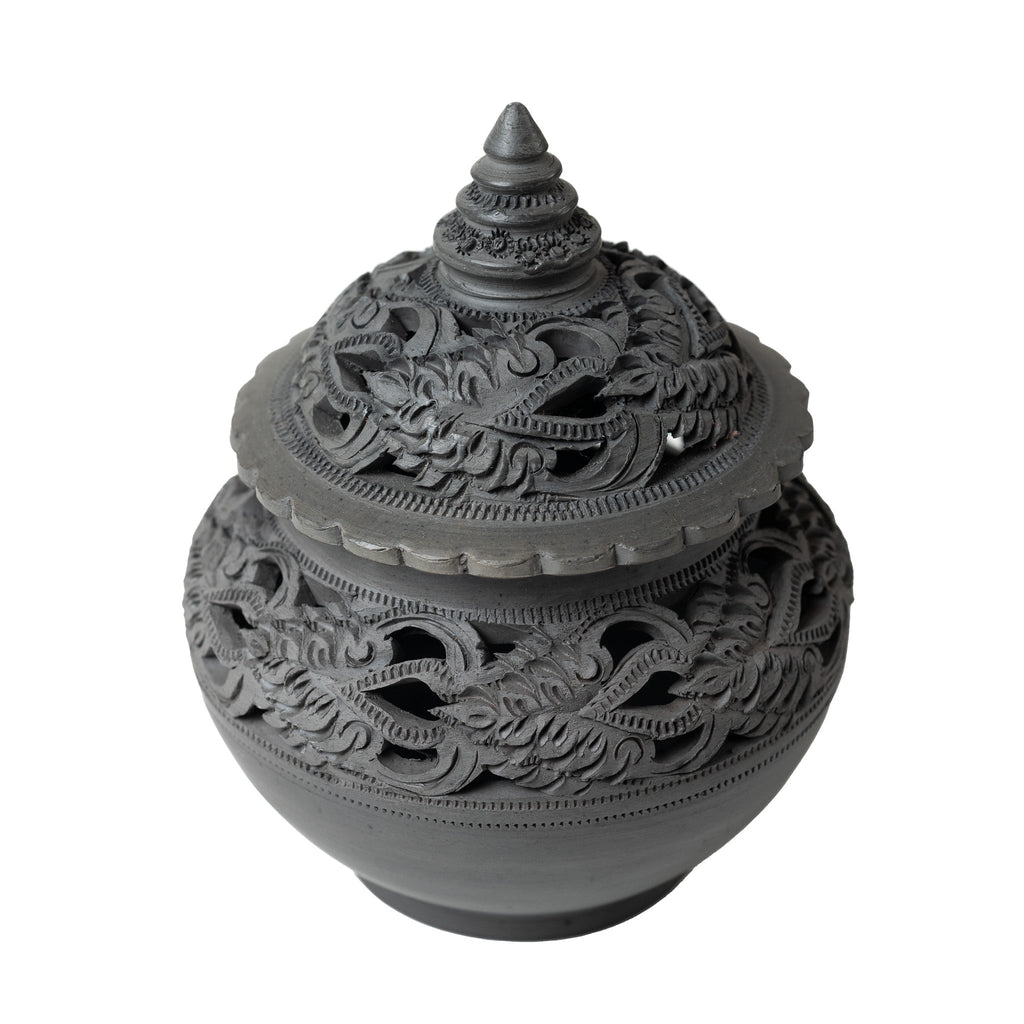Charcoal Tealight Holder with Plate