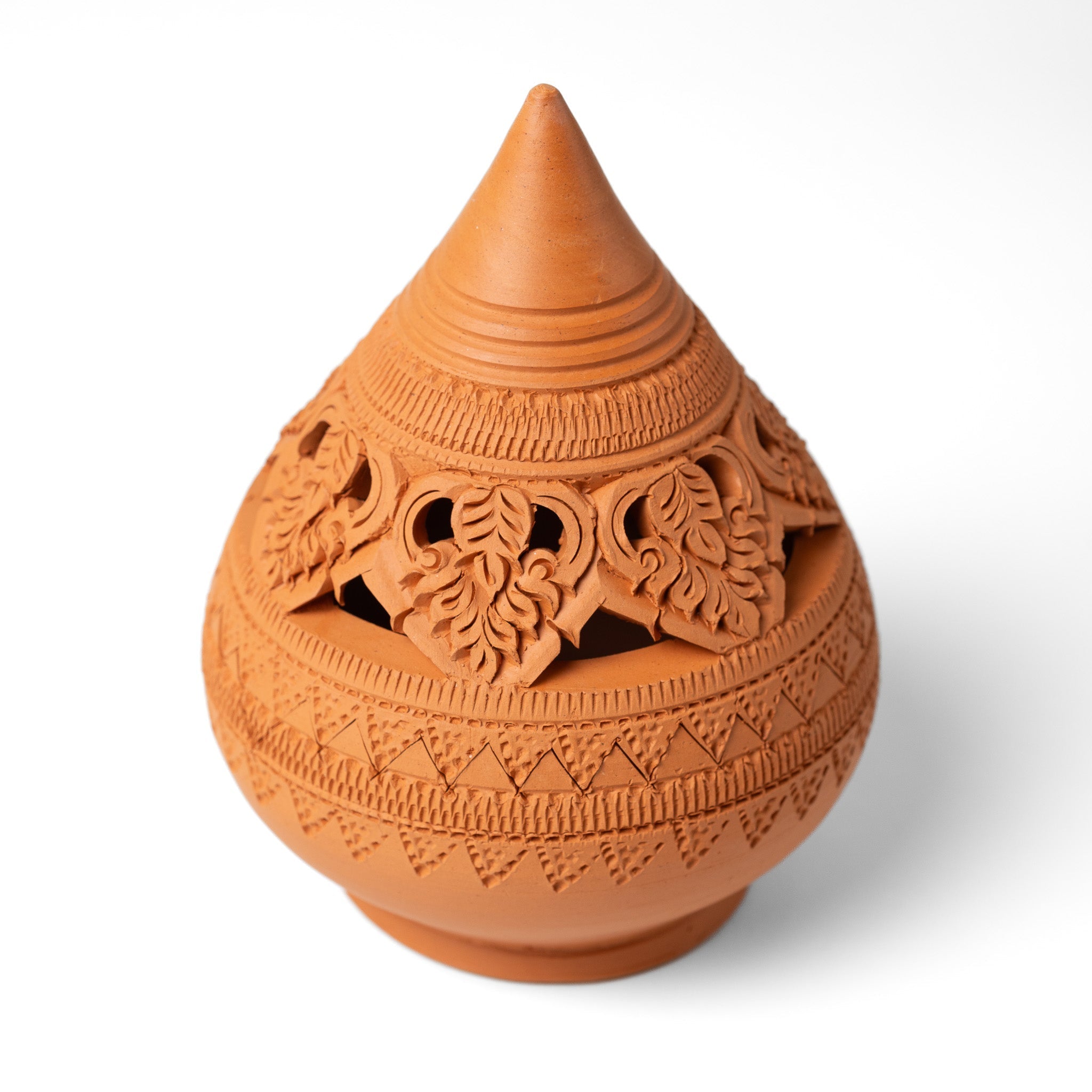 Teardrop Tealight Holder, Burnt Orange