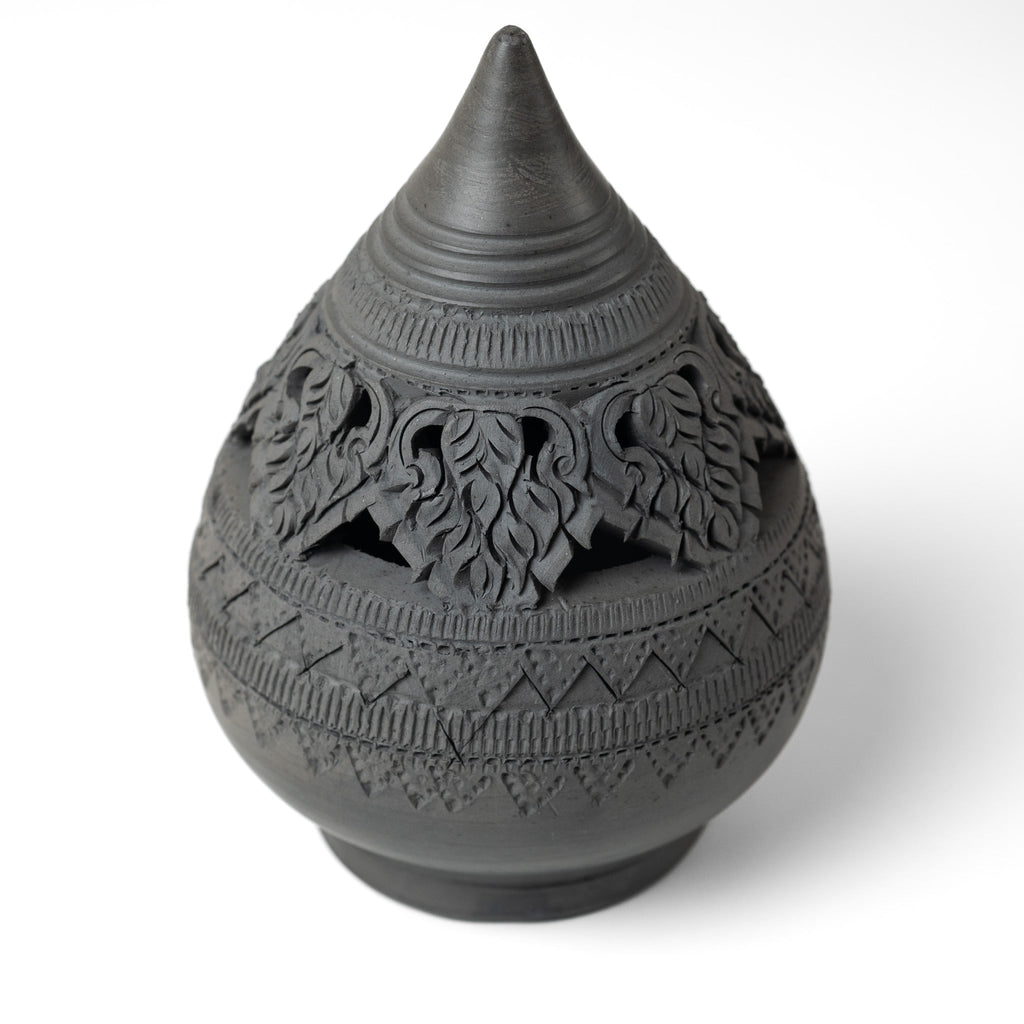 Teardrop Tealight Holder, Charcoal