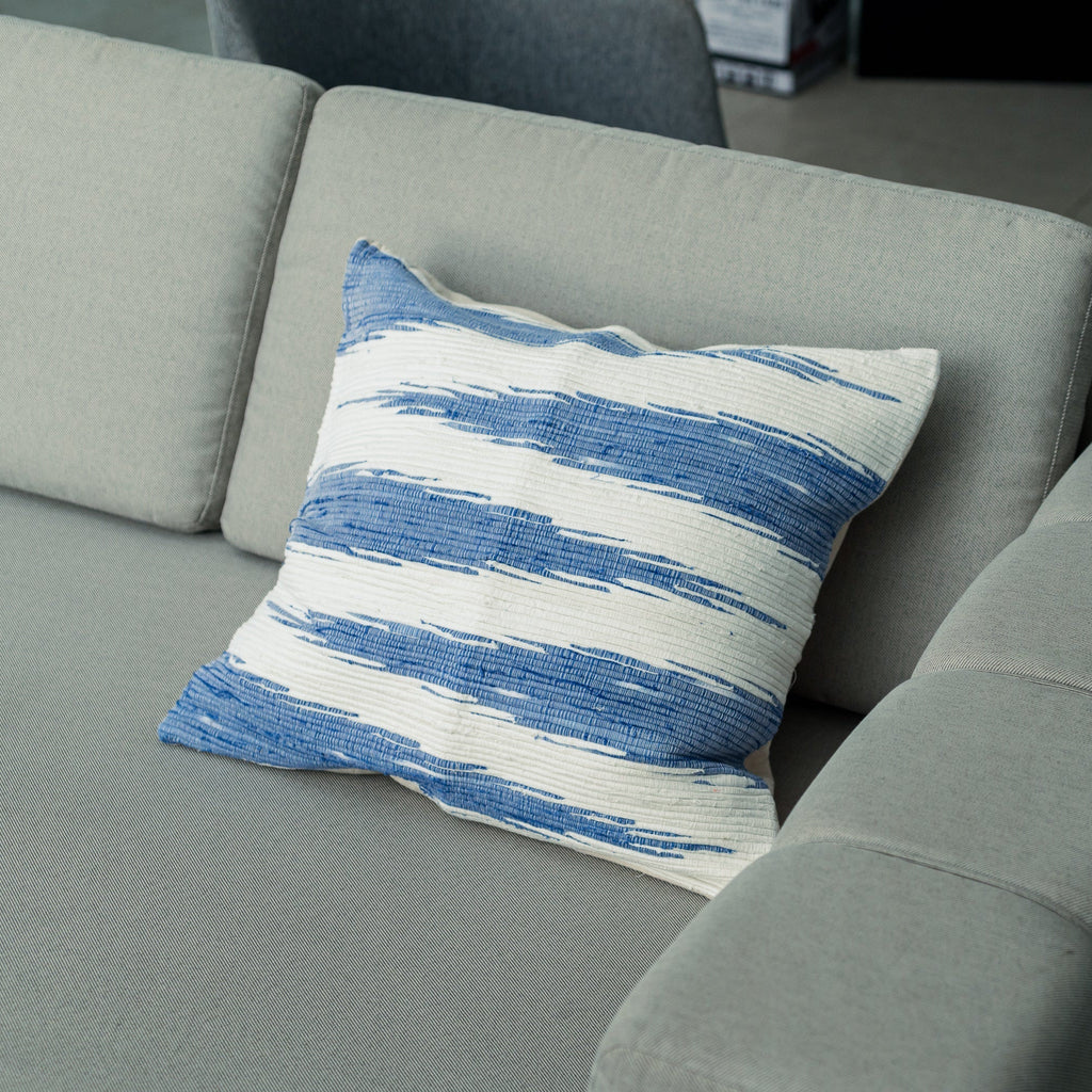 Wash Weave Cushion Cover, Indigo, 45x45cm