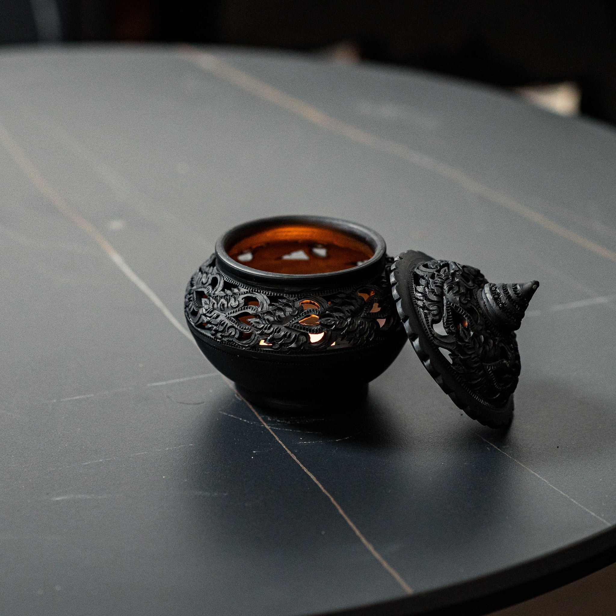 Midnight Ceramic Tealight Holder