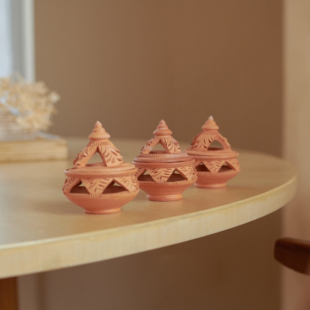 Mini Ceramic Tealight Holders, Set of 3