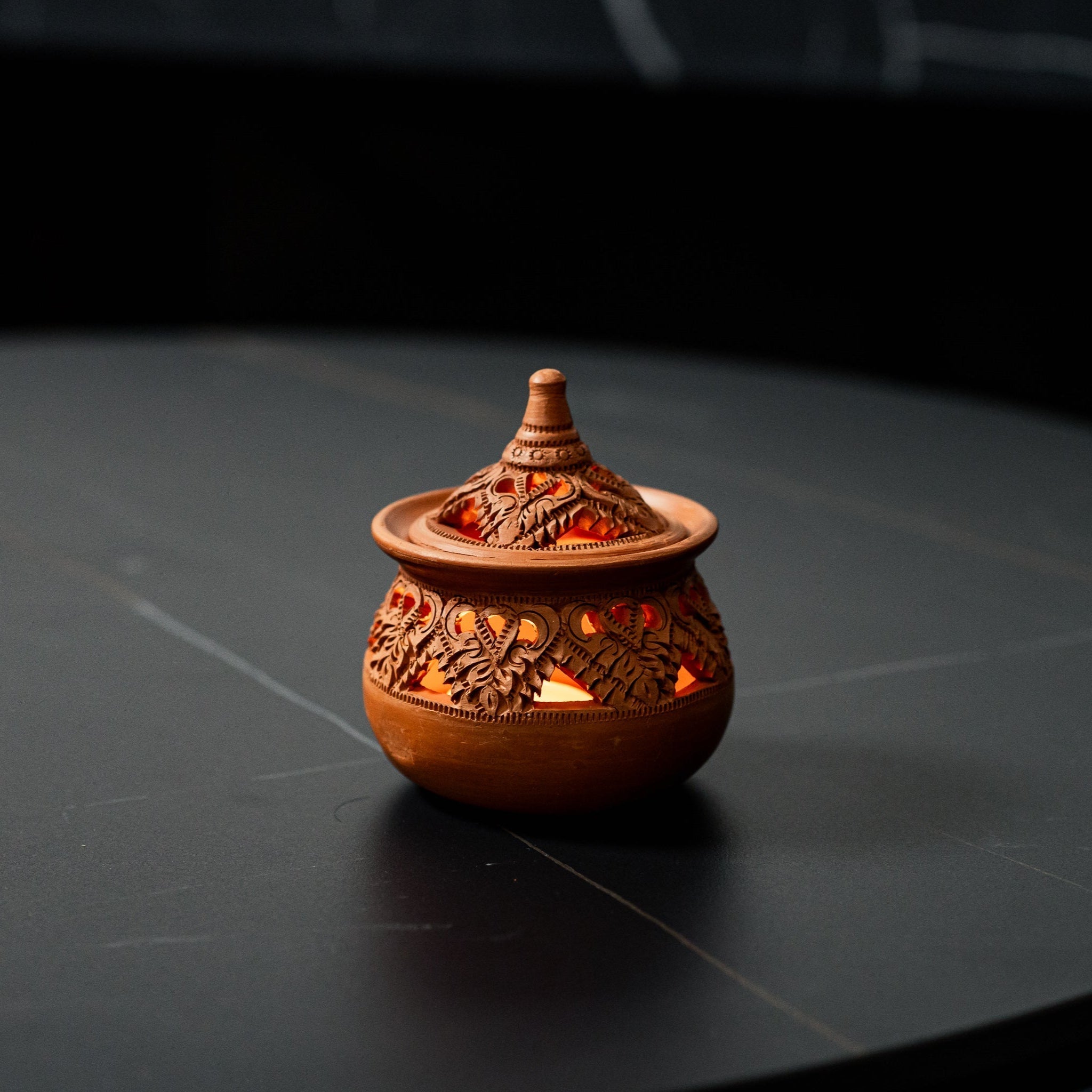 Siam Tealight Holder, Burnt Orange