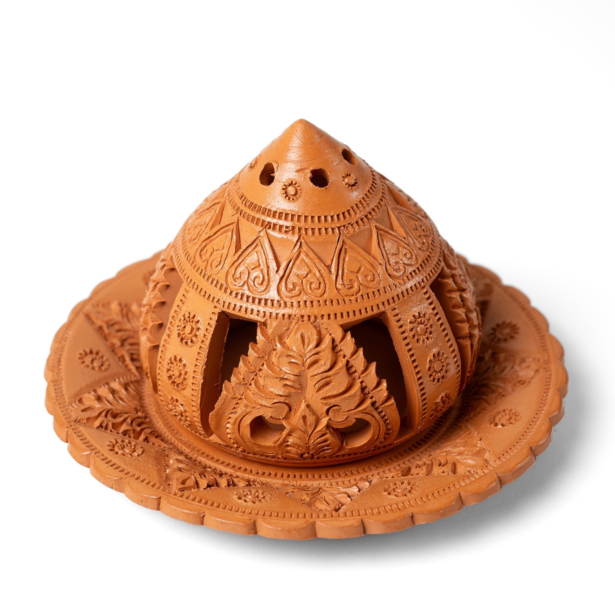Terracotta Tealight Holder with Plate