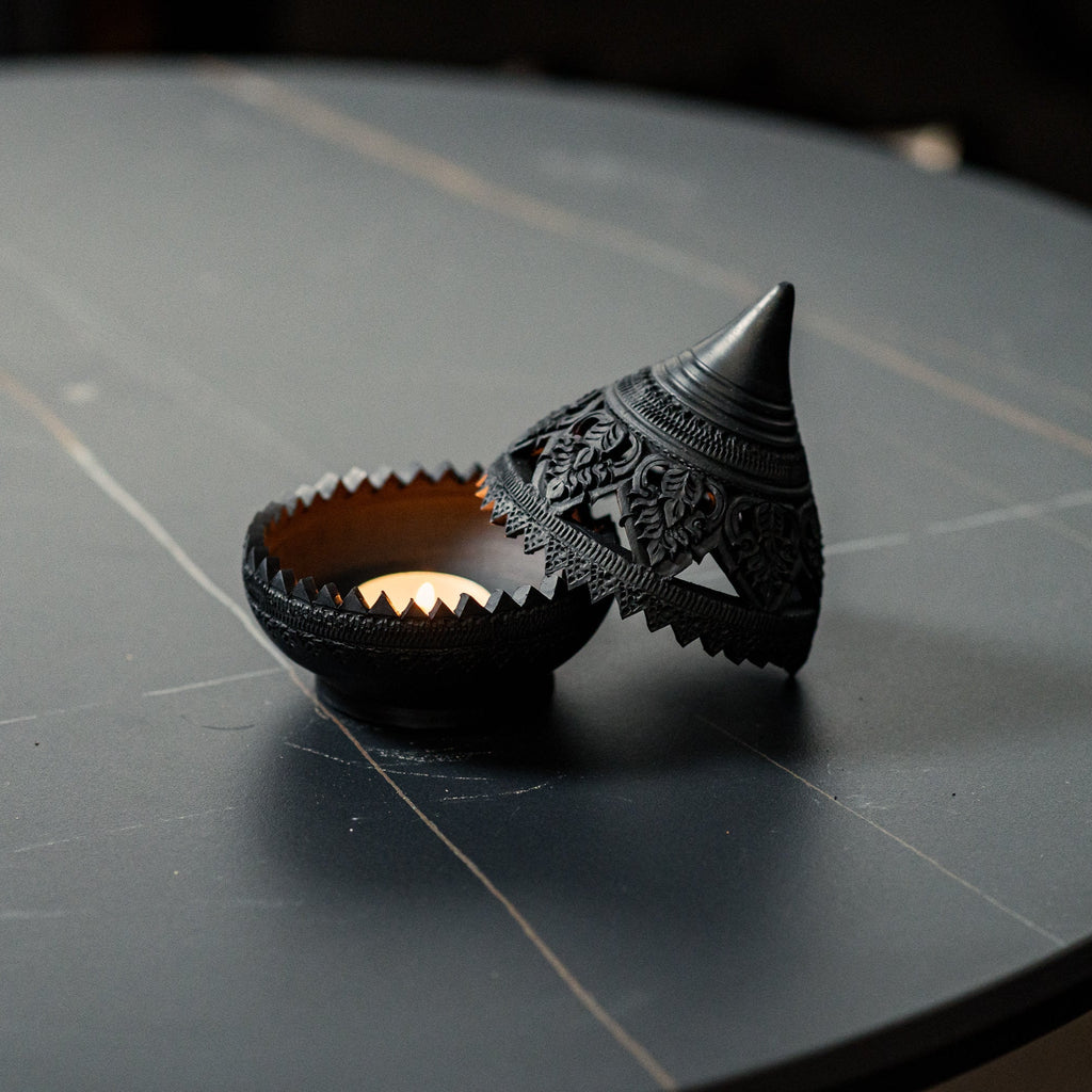 Teardrop Tealight Burner, Onyx