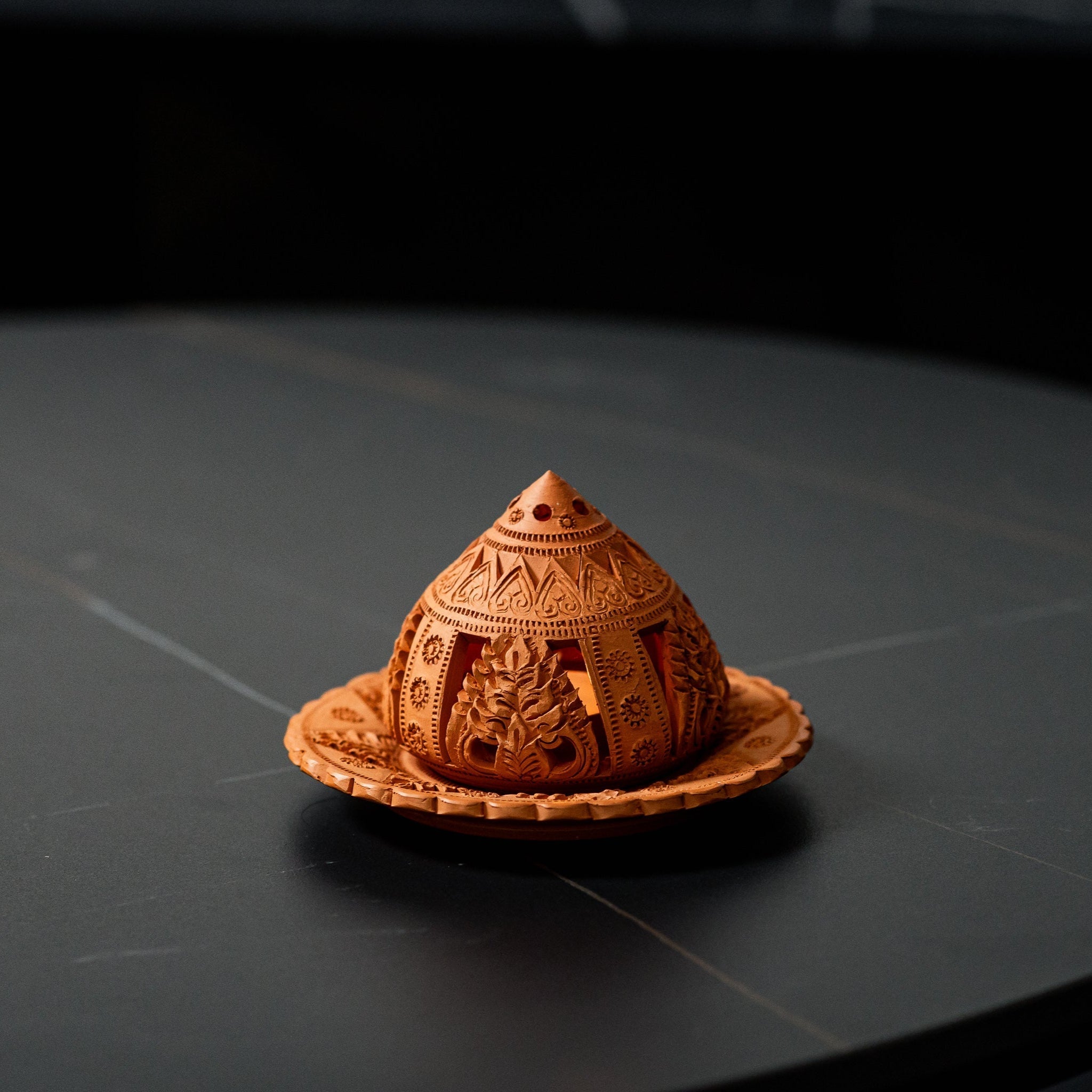 Terracotta Tealight Holder with Plate